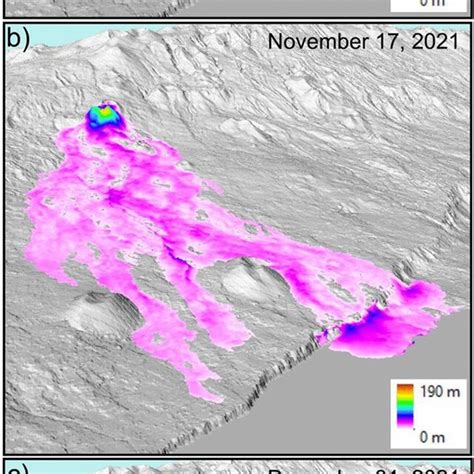 D Representation Of The Lava Flow Thickness Maps Derived From A