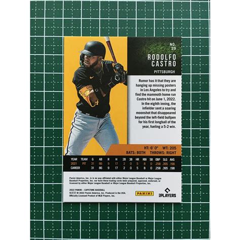 ★panini Mlb 2022 Capstone 29 Rodolfo Castro Pittsburgh Pirates ベースカード