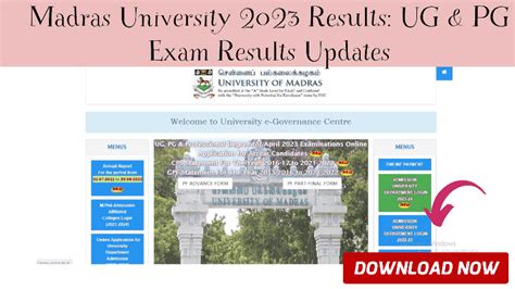 Madras University Results 2023 Ug And Pg Exam Smart Classes