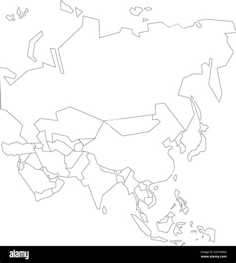 Mapa De Asia Blanco Negro