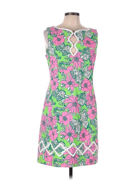 Lilly Pulitzer Floral Multi Color Green Casual Dress Size 12 69 Off