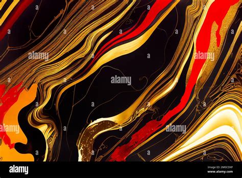 Black red and gold marble abstract background. Decorative acrylic paint ...