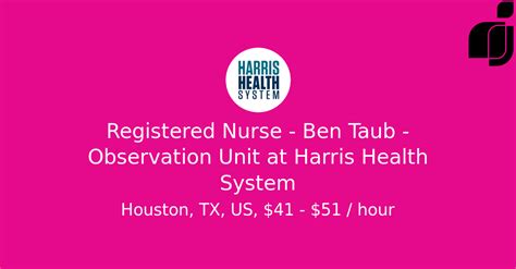 Registered Nurse Ben Taub Observation Unit In Houston Tx Us At