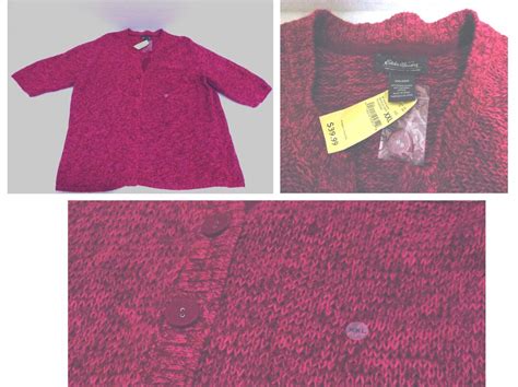 Unworn Vintage Eddie Bauer Cardigan Sweater Heather Rose Pink Red Xxl Womens Etsy