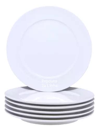 8 Pratos Rasos Versa Porcelana Branca Germer 2a Linha 28cm Frete grátis