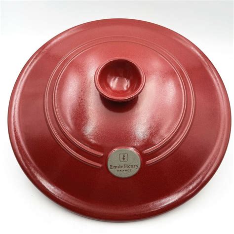 Emile Henry 12 Inch Dutch Oven Lid Replacement Red Ceramic Made In