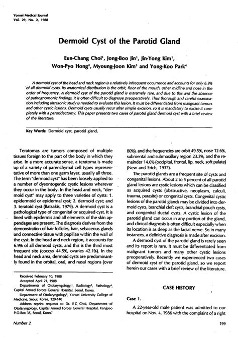 Pdf Dermoid Cyst Of The Parotid Gland