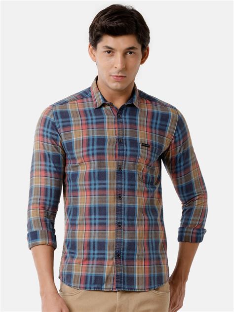 Buy Voi Jeans Men Multicoloured Classic Slim Fit Tartan Checks Checked