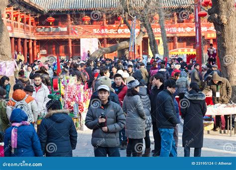 Visitors Enjoy the Spring Festival Temple Fair Editorial Stock Image ...