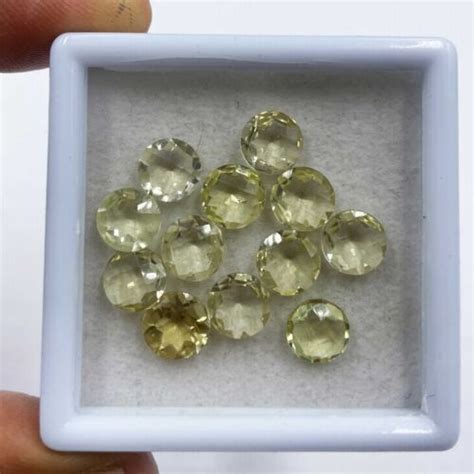 Naturel Citron Quartz Rond Checker Coupe Desseré Pierre Précieuse Lot