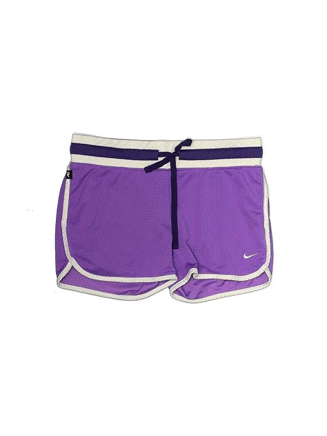 Nike Polyester Color Block Purple Athletic Shorts Size Xs