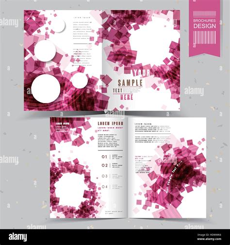 Trendy Half Fold Template Design With Translucent Squares Elements