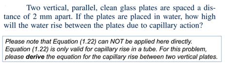 Solved Two Vertical Parallel Clean Glass Plates Are Spaced