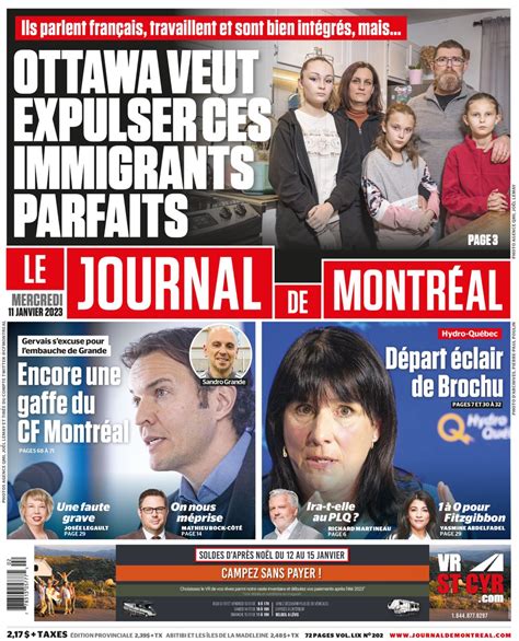 Le Journal De Montr Al On Twitter La Une De Votre Journal Dition Du