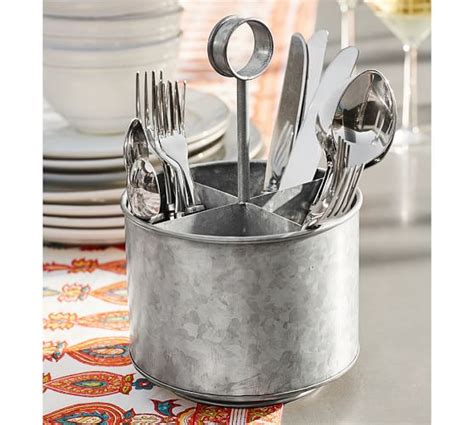 Galvanized Flatware Caddy Pottery Barn