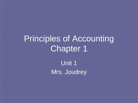 Ppt Principles Of Accounting Chapter Unit Mrs Joudrey Dokumen Tips