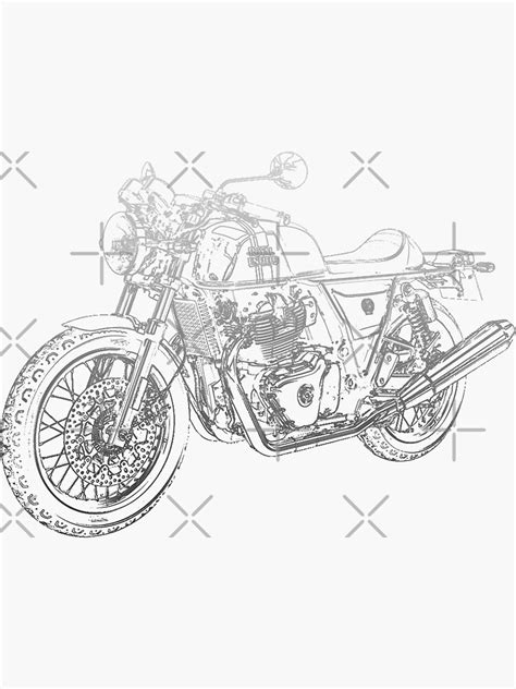 Royal Enfield Continental Gt Bleistift Silhouette Motorrad Kunst Naked