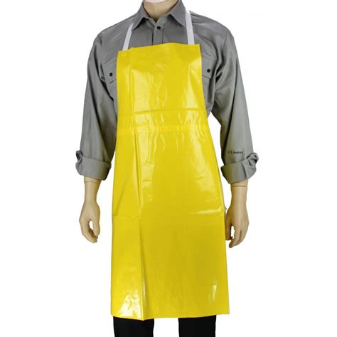 Tablier à bavette de protection toile ciré jaune LISAVET