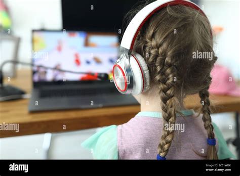 Kid Playing Computer Game Stock Photo Alamy