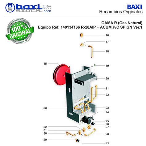 Recambio Original Baxi Roca V Lvula Antirretorno By Pass R