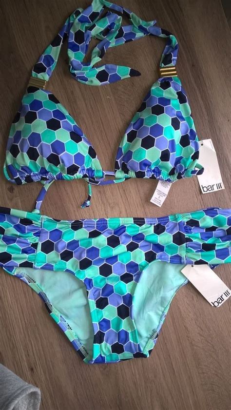 BAR III 2PC BIKINI HEXAGON WILD MULTI SWIMSUIT S NWT BarIII Bikini