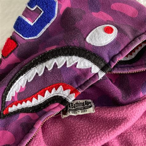 BAPE Men's Purple and Black Hoodie | Depop