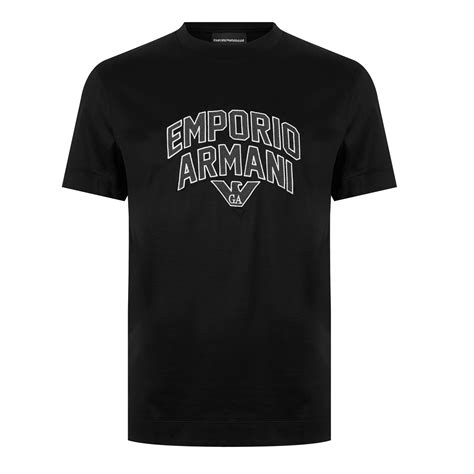 Emporio Armani Embroidered Logo T Shirt Men Navy 0920 Flannels