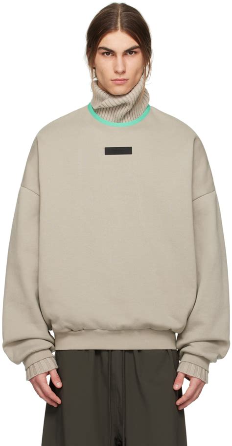 Fear Of God Essentials Gray Crewneck Sweatshirt Fear Of God Essentials