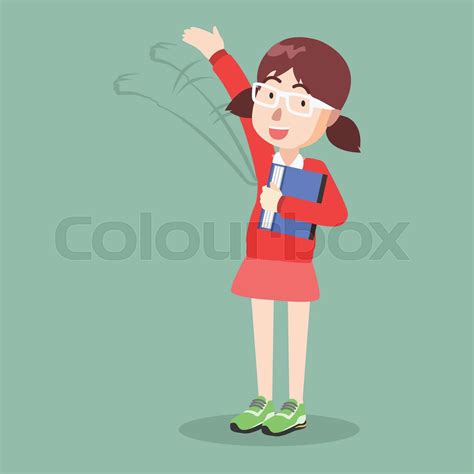 Girl Saying Hi Stock Vector Colourbox