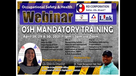 Osh Mandatory Training Day 1 2021 Youtube