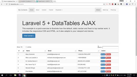 How To Implement Datatables Ajax With Laravel Youtube Hot Sex