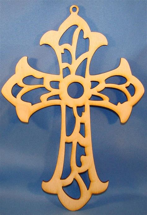 Cross With Scroll Work Wood Cutout Scroll Saw Wood Cutouts Scroll