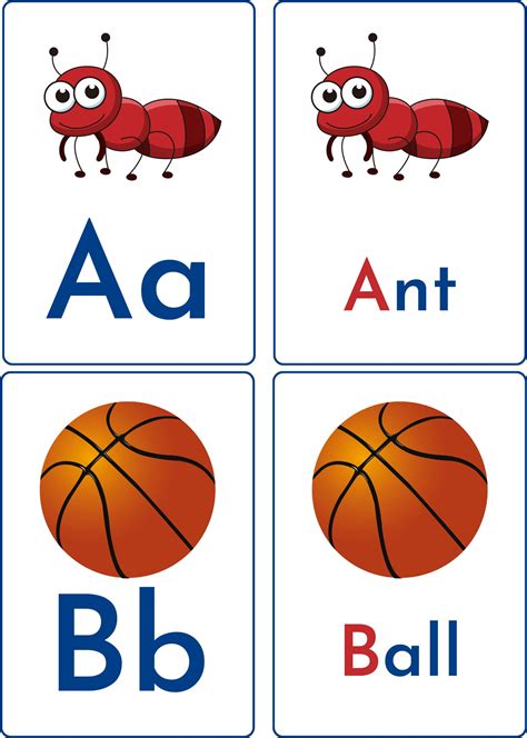 Alphabet Flash Cards Abc Printable Picture Flash Cards Preschool Educational Learning