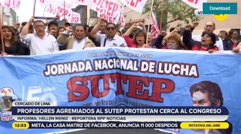 Maestros Del Sutep Realizan Plant N Frente Al Congreso Y Anuncian