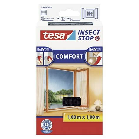 Tesa Insect Stop Insektenschutzgitter Comfort Farbe Gewebe Schwarz L