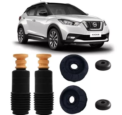 Par Kit Coxim Rolamento Batente Coifa Dianteiro Nissan Kicks