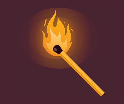 Premium Vector Burning Matchstick Match Stick Flame Concept Flat