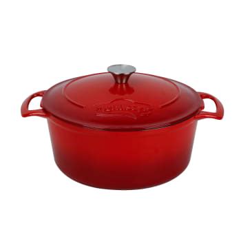 Cocotte ronde 5L en fonte émaillée rouge Colette Maisons du Monde