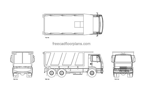 10 Wheeler Truck Free CAD Drawings