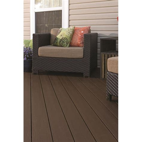 Timbertech Azek Arbor 20 Ft Brazilian Walnut Grooved Pvc Deck Board In The Composite Deck Boards