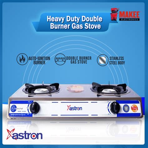 Astron Gs Heavy Duty Double Burner Gas Stove Stainless Body