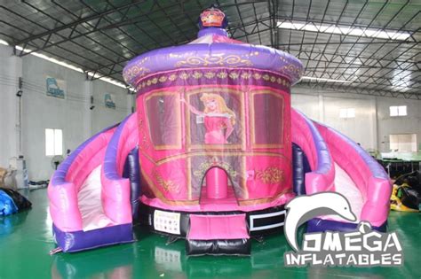 Double Slide Merry Go Round Bounce House Omega Inflatables Factory