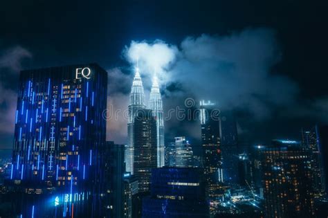 Night View of Cityscape of Kuala Lumpur S Twin Tower in Malaysia ...