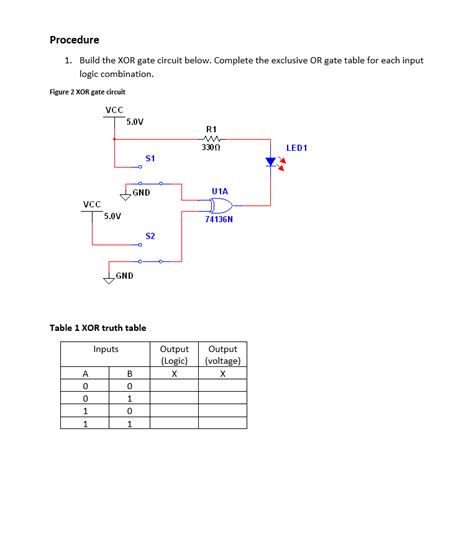 Solved Procedure 1 Build The Xor Gate Circuit Below