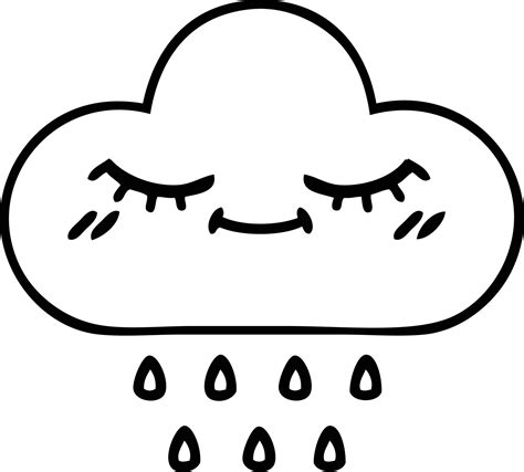 line drawing cartoon storm rain cloud 10277268 Vector Art at Vecteezy