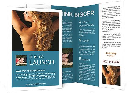 Naked Woman With Long Blond Hair Brochure Template Design ID SmileTemplates