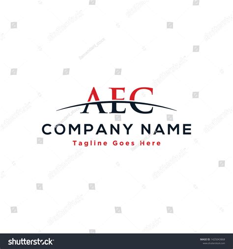 Initial Letter Aec Overlapping Movement Swoosh Stock Vector Royalty