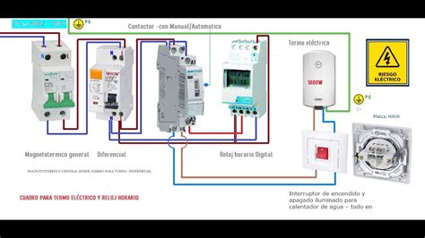 Cuadro para termo eléctrico y reloj horario Termo electrico Esquemas