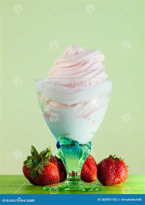 Frozen Soft Serve Yogurt Stock Image Image Of Plant 283907703