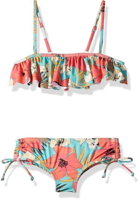 Billabong Girls Aloha Sun Flutter Bikini Set Swimwear Size X